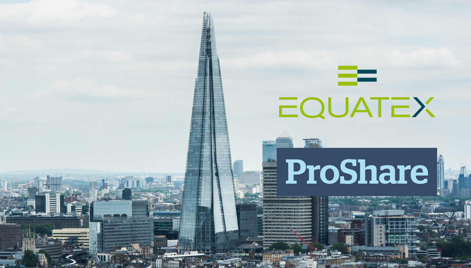 Equatex and ProShare logos on London backdrop
