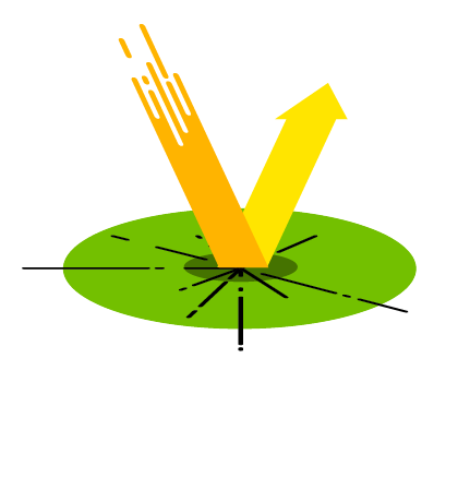Arrow bounces off circular surface