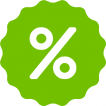 Badge with percentage symbol